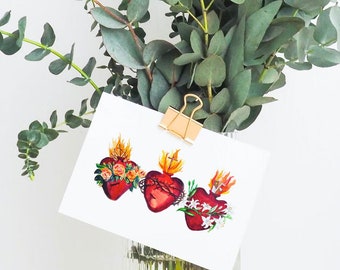 Sacred Hearts of the Holy Family Art Print
