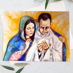 Under Mary's Mantle Greeting Cards, Priest Gift, Ordination Gift, Cards for Priests, Gift for Priests, Guadalupe and Priest