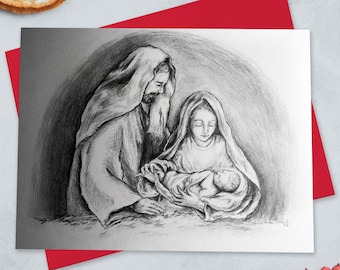 Tarjetas navideñas de la Sagrada Familia, Natividad católica, Tarjetas de festividades religiosas