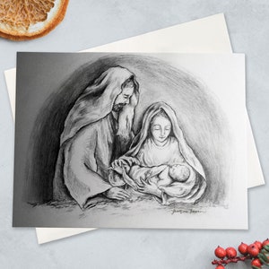 Heilige Familie, Die Heilige Familie, Maria Jesus und Joseph, Krippe, Weihnachtskarten, Katholische Weihnachtskarten, Katholische Grußkarten, Urlaub