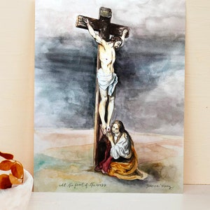 At the Foot of the Cross, Saint Mary Magdalene, Crucifixion, Loss, Grief, Easter, Lent, Jesus and Mary Magdalene, Consolation, Catholic Gift