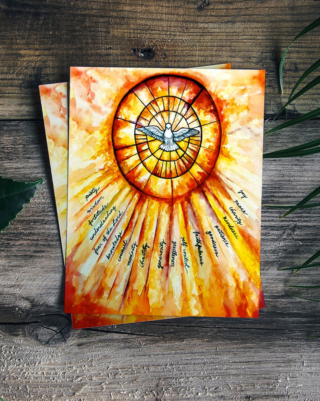 Fruits and Gifts of the Holy Spirit, Fruits of the Spirit, Confirmation Gift, Holy Spirit, Gifts of the Holy Spirit, 8x10, 5x7