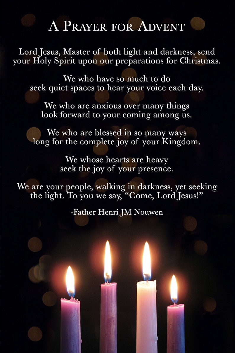 Advent Prayer Card Advent Prayer Card Christmas Gift Etsy Finland