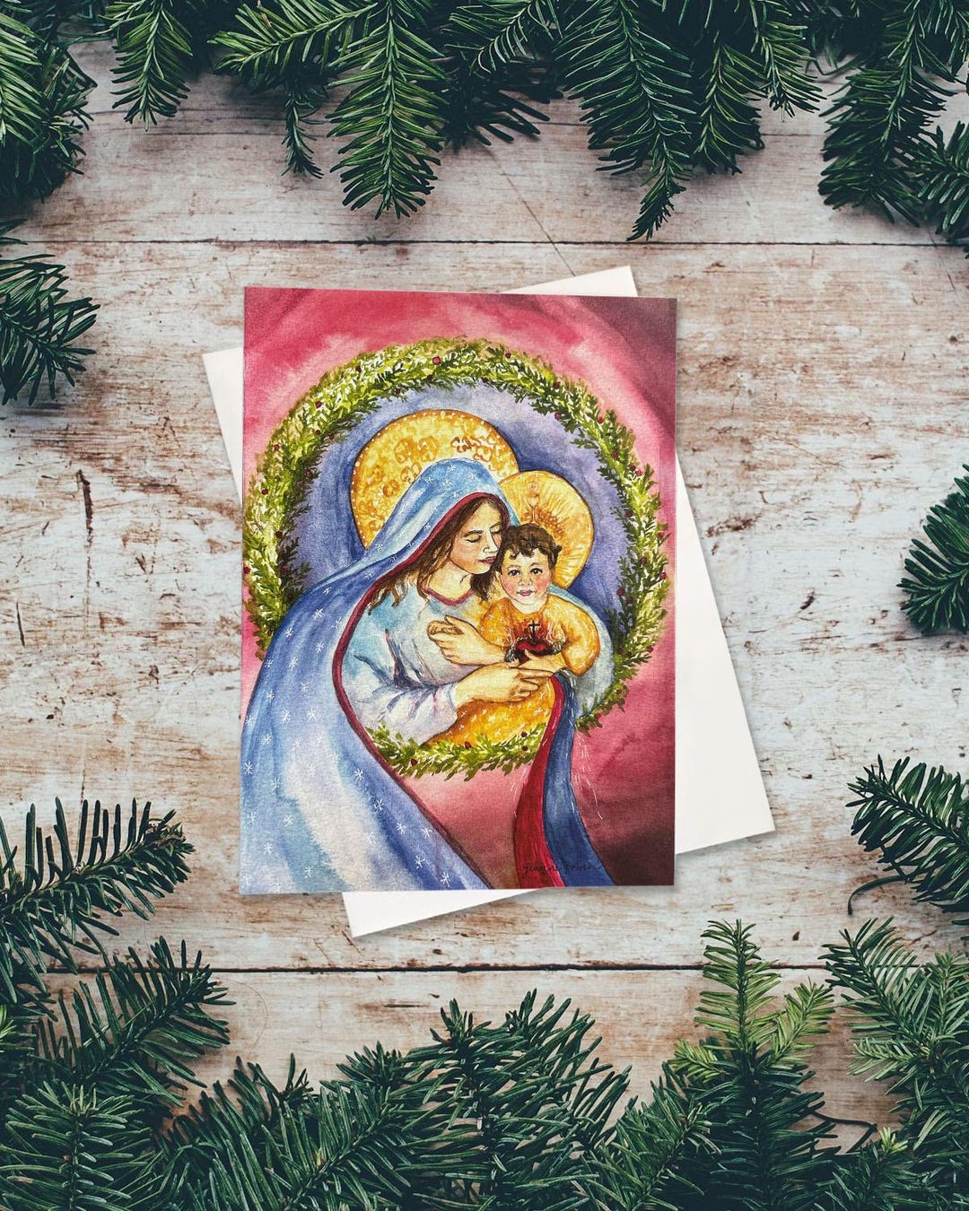 Merciful Heart of Christ Child Catholic Greeting Cards, Marian Blue ...