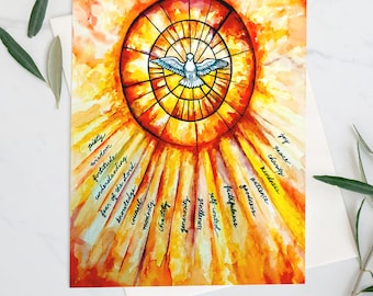 Fruits et dons du Saint-Esprit Cartes de voeux, Fruits de l'Esprit, Don de confirmation, Saint-Esprit, Dons du Saint-Esprit