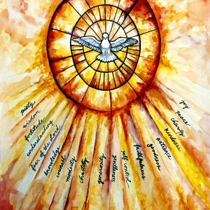 Fruits and Gifts of the Holy Spirit Digital Download, Fruits of the Spirit, Confirmation, Holy Spirit, Gifts of the Holy Spirit, 8x10, 5x7