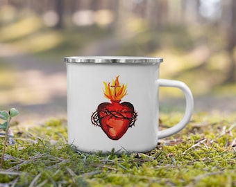 Sacred Heart of Jesus Enamel Mug