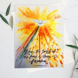 Freedom Greeting Cards - 5 Pack, Fruits of the Spirit, Confirmation Gift, Holy Spirit, Gifts of the Holy Spirit