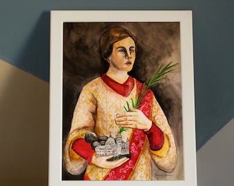 Konsttryck av Sankt Stefan Martyr, diakonordinationsgåva (8x10)