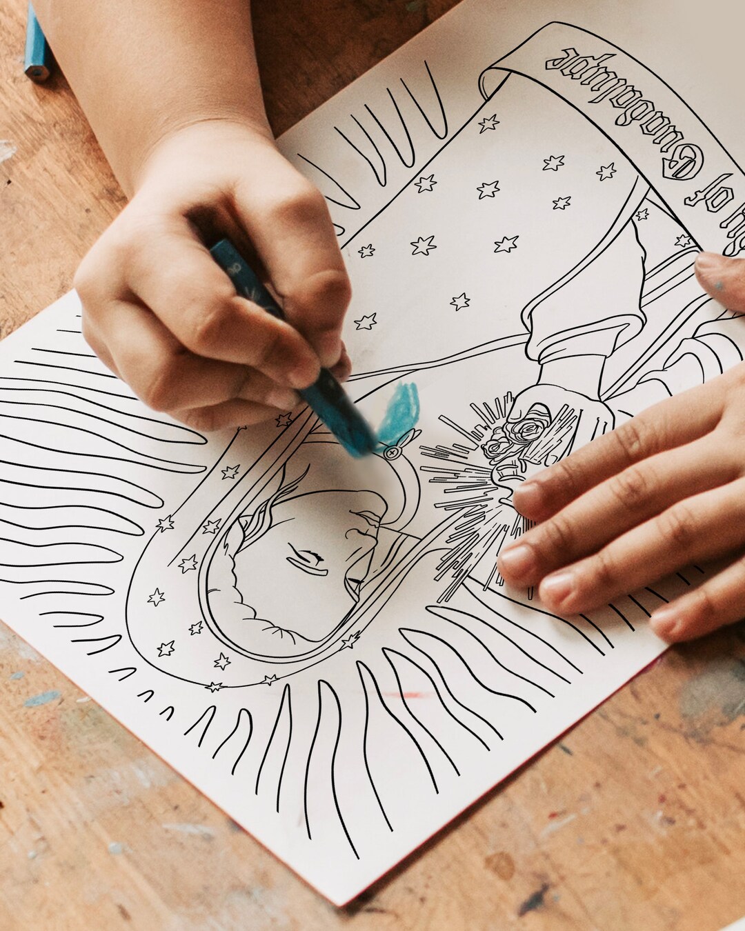 Digital Our Lady of Guadalupe Coloring Page