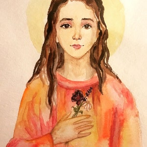 Saint Philomena Watercolor Art Print, Catholic Gift image 2