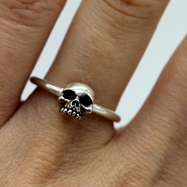 Silver Skull Ring Etsy