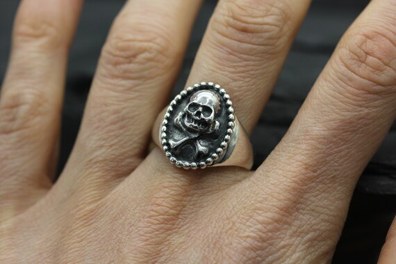 Skull ring shop etsy