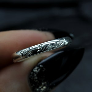 Til Death Wedding Ring, Silver Til Death Ring, Women's Til Death Ring, Hand Engraved Til Death Ring