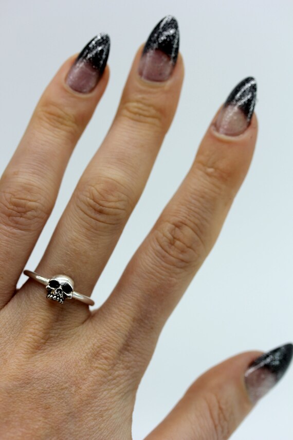 Womens Skull Ring Kleine Zilveren 