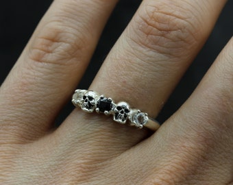 Women's Skull Ring, Skull Wedding Ring