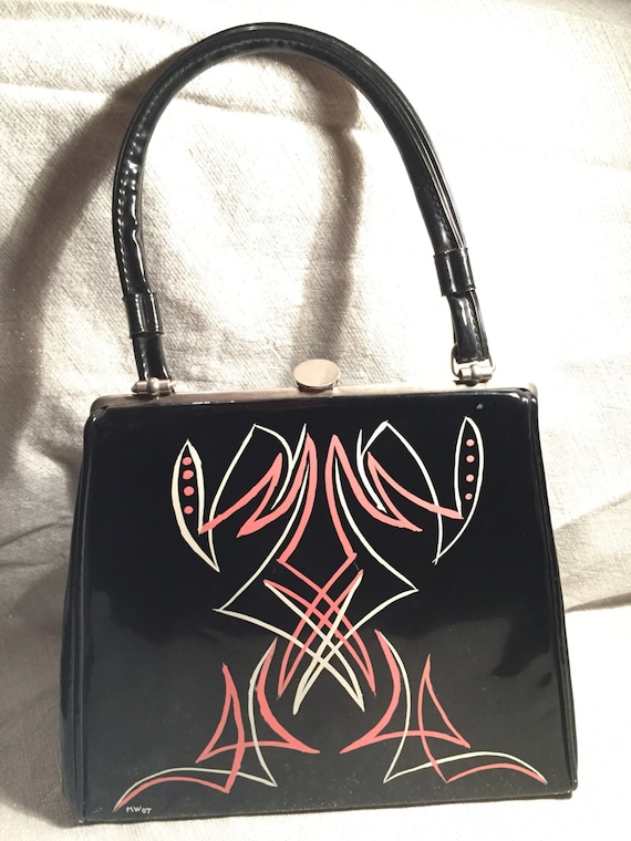 Retro vinyl pinstriped purse *Rockabilly*