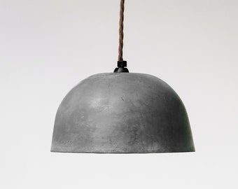 Medium Dome Pendant Lampshade CHARCOAL / DARK GREY / Off White Interior / Industrial / Minimal / Bespoke / Original / Handmade /