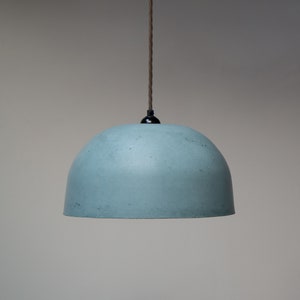LARGE BLUE/GREEN Lightweight Concrete Ceiling Pendant Lampshade / Modern / Minimal / Cement / Plaster / Teal / Sea Green /  Off White /