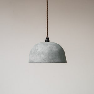 Medium Dome Pendant Lampshade Concrete Grey / Industrial / Modern / Contemporary / Off White / Plaster /