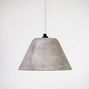 Conical Lightweight Concrete Ceiling Pendant Lampshade / Plaster / Off White / Grey / Light / Cement / Industrial / Minimal / Modern Lamp