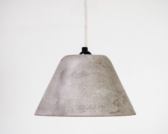 Conical Lightweight Concrete Ceiling Pendant Lampshade / Plaster / Off White / Grey / Light / Cement / Industrial / Minimal / Modern Lamp