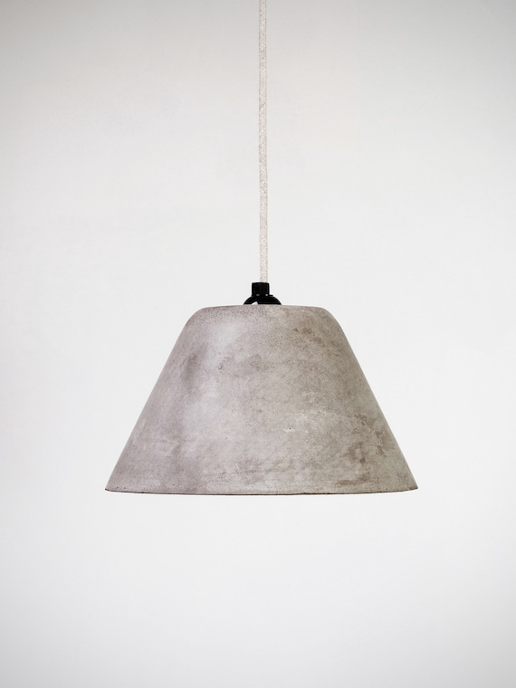 Conical Lightweight Concrete Ceiling Pendant Lampshade Etsy