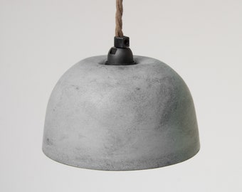 Small GREY Lightweight Concrete Ceiling Pendant Lampshade / Modern / Minimal / Cement / Plaster  / Off White /