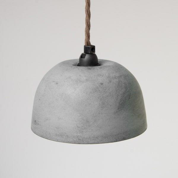 Small GREY Lightweight Concrete Ceiling Pendant Lampshade / Modern / Minimal / Cement / Plaster  / Off White /
