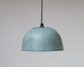 Medium Dome Pendant Lampshade GREEN / BLUE / Teal / Off White / Industrial / Minimal / Bespoke / Original / Handmade /