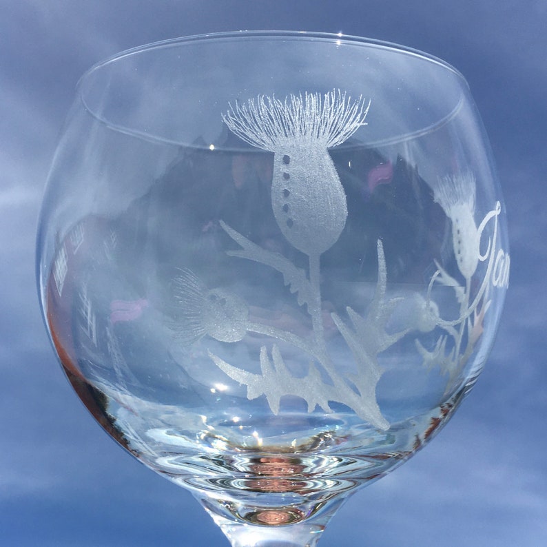Thistle Glass / Scottish Wedding Gifts / Gin Glass Etsy