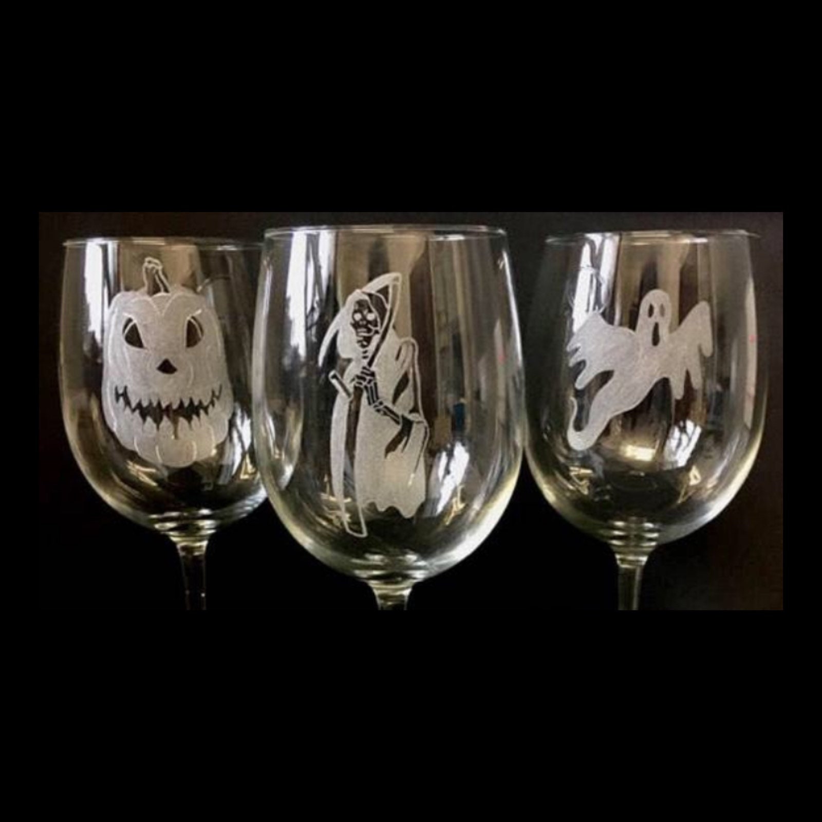 Halloween Wine Glasses / Scary Wine Glass / Adult Halloween Etsy