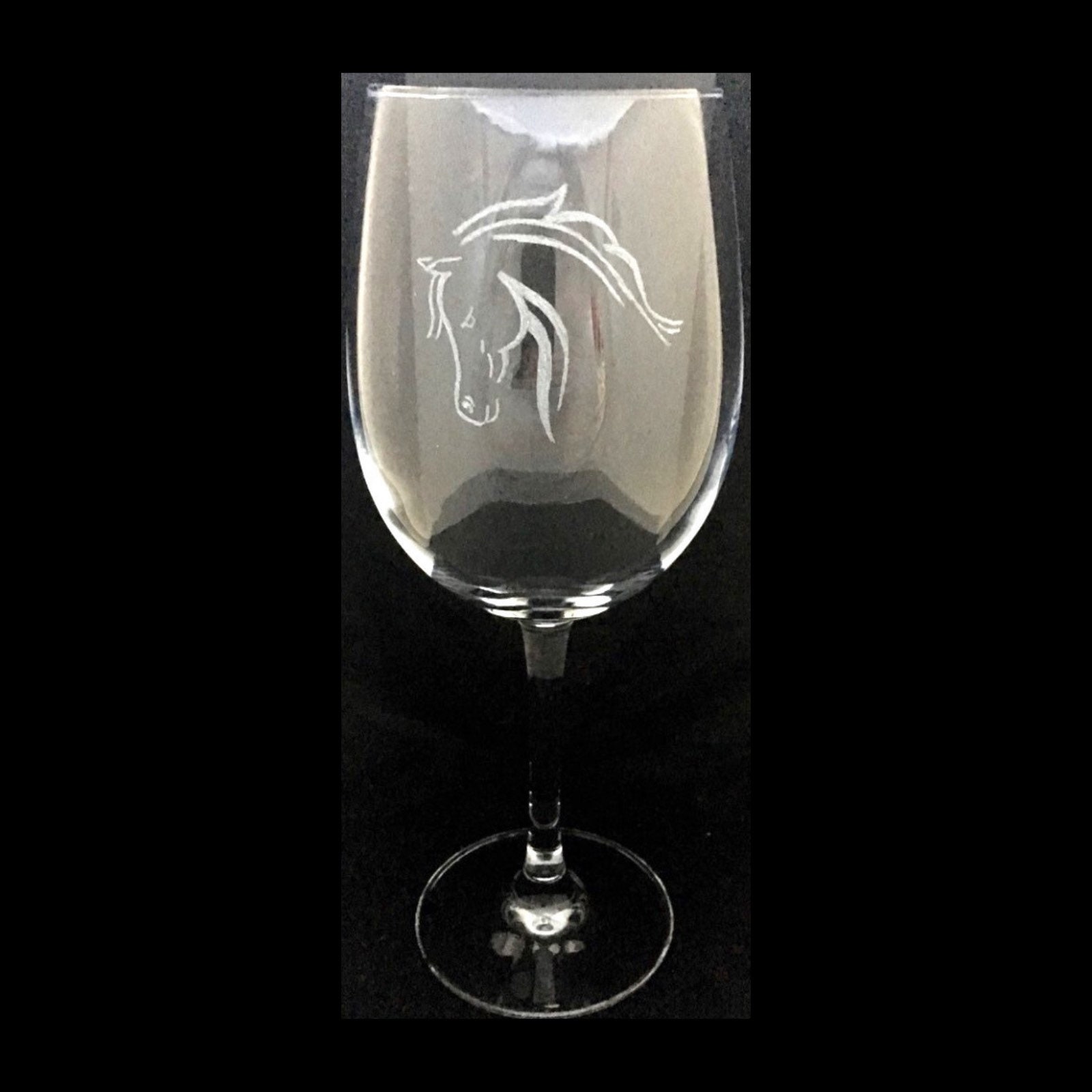 Horse wine glasses / Hand engraved glass / Equestrian gift / Etsy