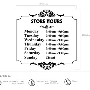 STORE WORK HOURS Custom Store Shop Salon Business Working - Etsy