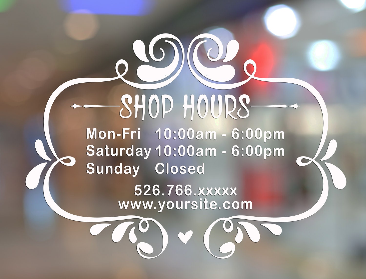 SHOP WORK HOURS Custom Store Shop Salon Business Working Etsy