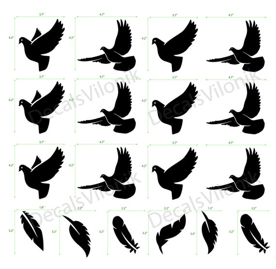BIRDs on a BRANCH Vinyl Decal Sticker Car Window Wall Bumper Black of Feather
