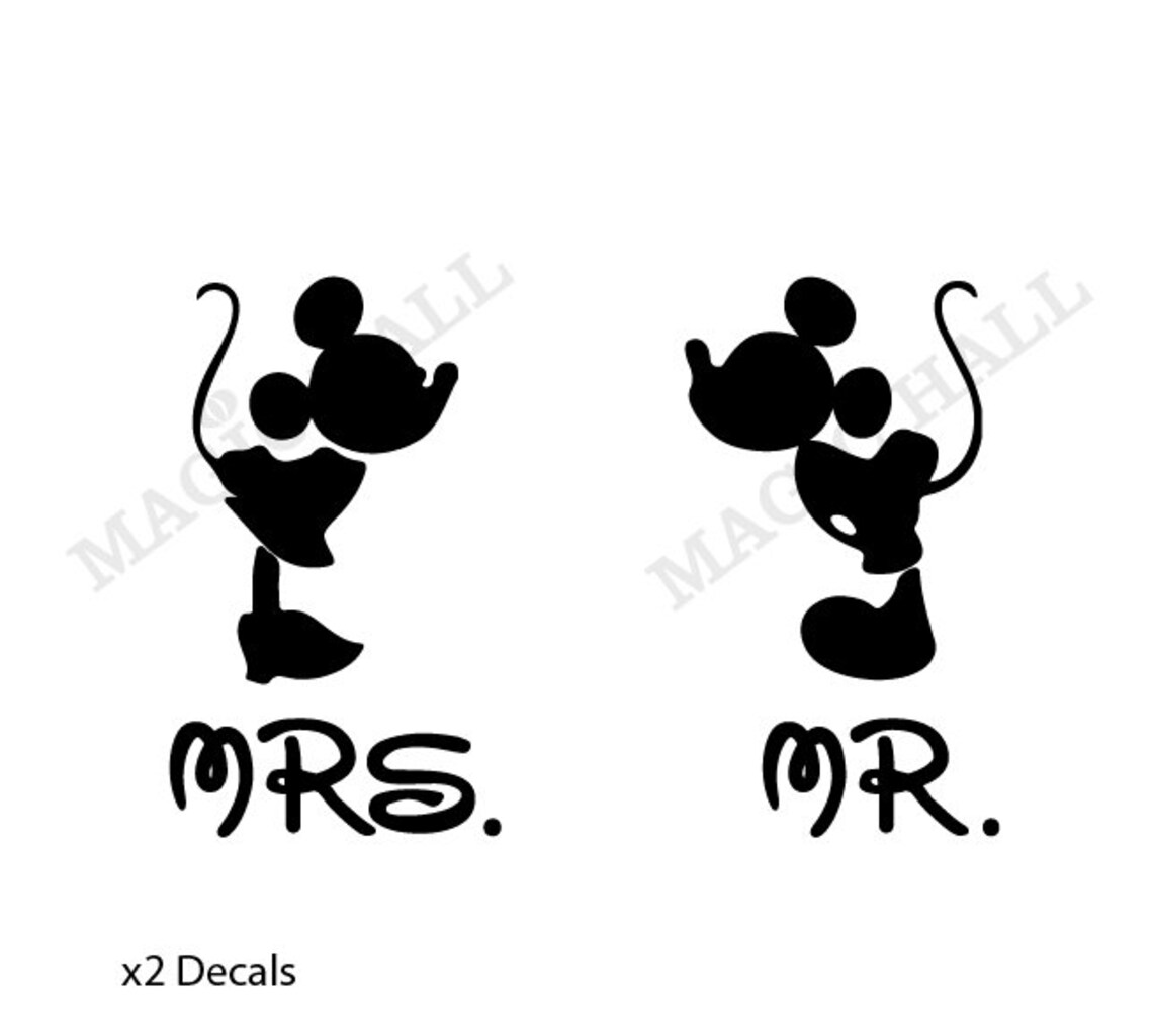 MR & MRS Mickey Minnie Mouse Set of 2 Decals Sticker Water Etsy