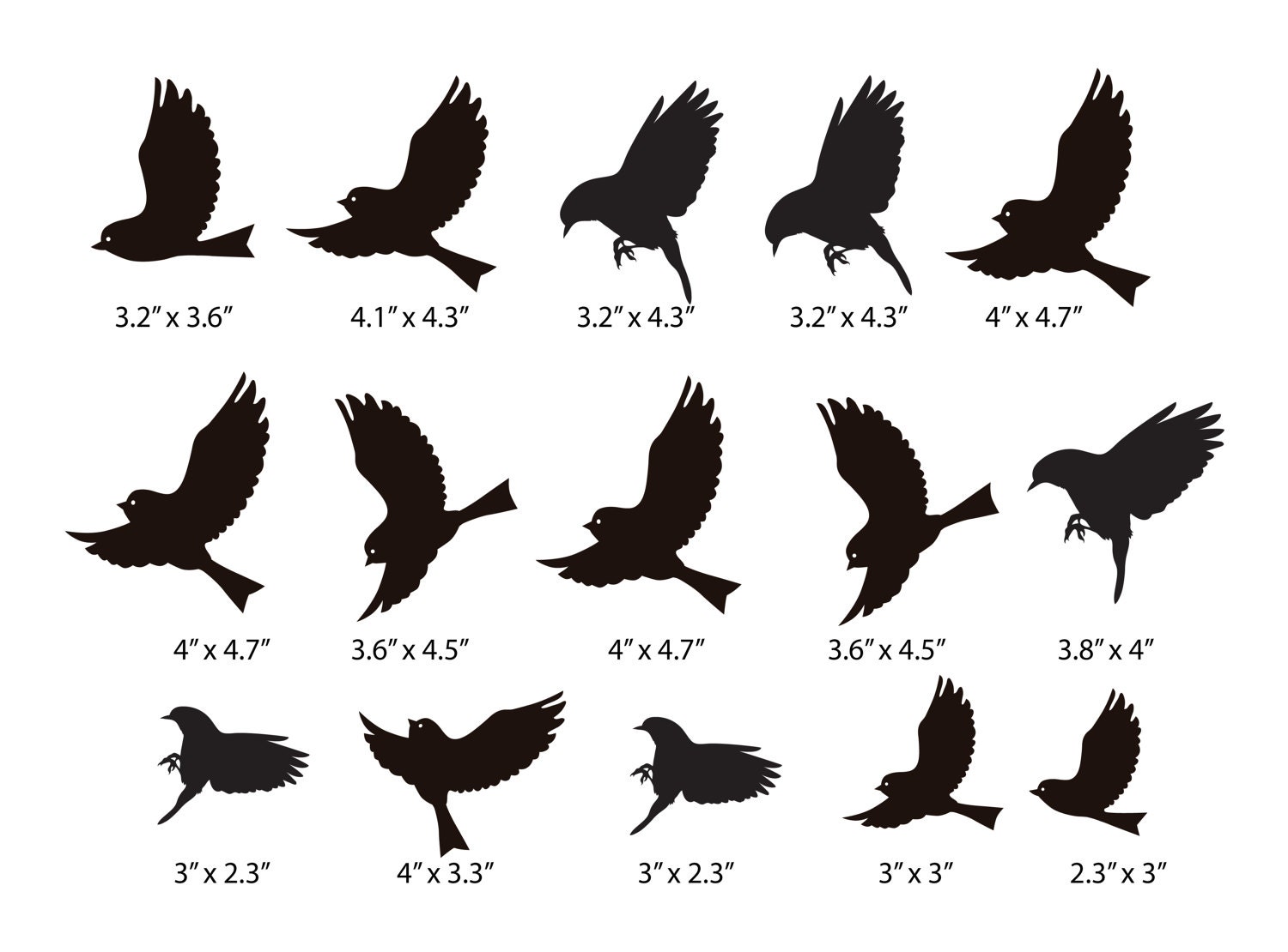 WINDOW DECAL Set of 15 Birds Made From Frosted Crystal Vinyl Etsy Canada