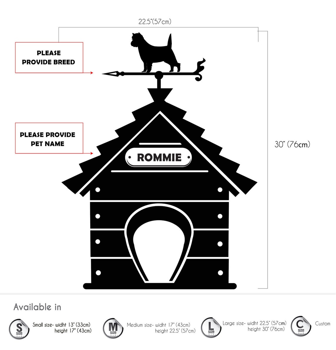 DOG HOUSE DECAL Custom Dog Breed Silhouette Personalized Name Etsy