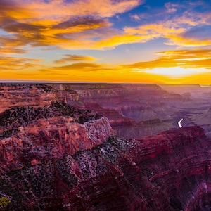 Grand Canyon Hopi point Sunset Metal print, Arizona, National Park, Landscape Photography, Nature Photo, Home Office Decor, Wall Fine Art