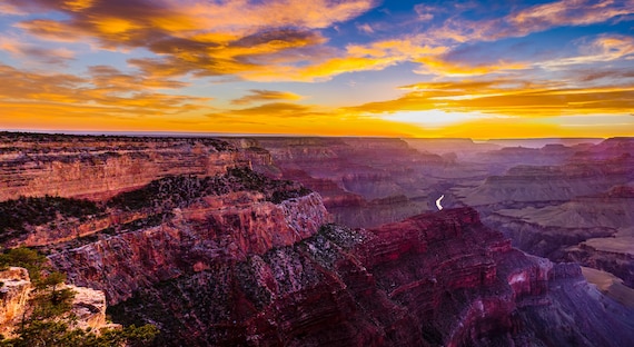 Grand Canyon Sunset Metal Print: Hopi Point, Arizona Landscape - Etsy