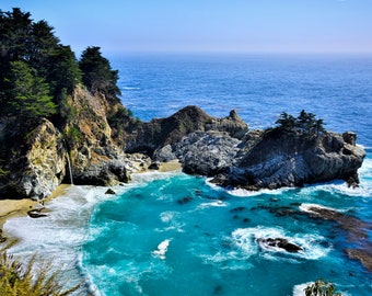 McWay Falls Print: Big Sur California Seascape, Pacific Coast Art