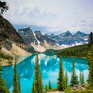 Moraine Lake, Banff, Alberta, Canada,Landscape Photography,Nature Lake Photo, National Park, Home Office Decor, Wall & Fine Art Canvas/Metal