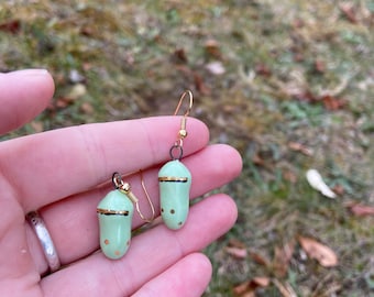 Monarch Chrysalis Earrings, Nature Earrings, Nature lover earrings, Monarch butterfly lover earrings, ceramic earrings!