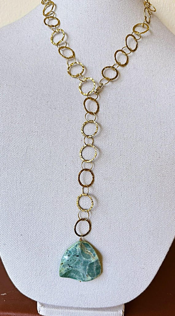 New 26" Adjustable Gold Solid Sterling  Lariat Ne… - image 6