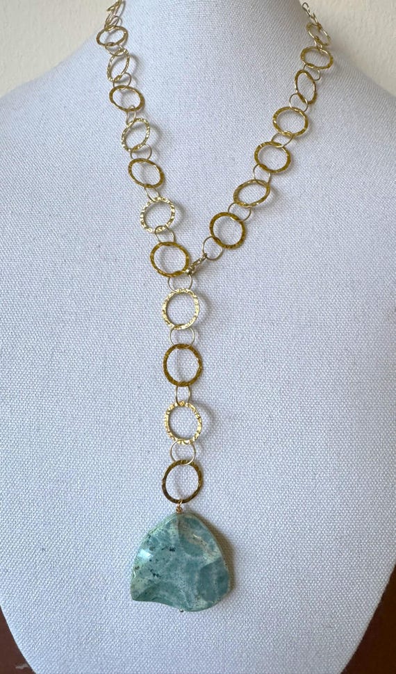 New 26" Adjustable Gold Solid Sterling  Lariat Ne… - image 8