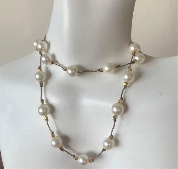 Cultured Pearls Diamond 18K White Gold Multi-String Necklace – Dandelion  Antiques