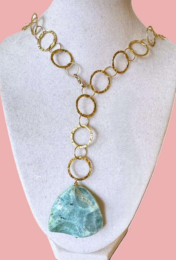 New 26" Adjustable Gold Solid Sterling  Lariat Ne… - image 1