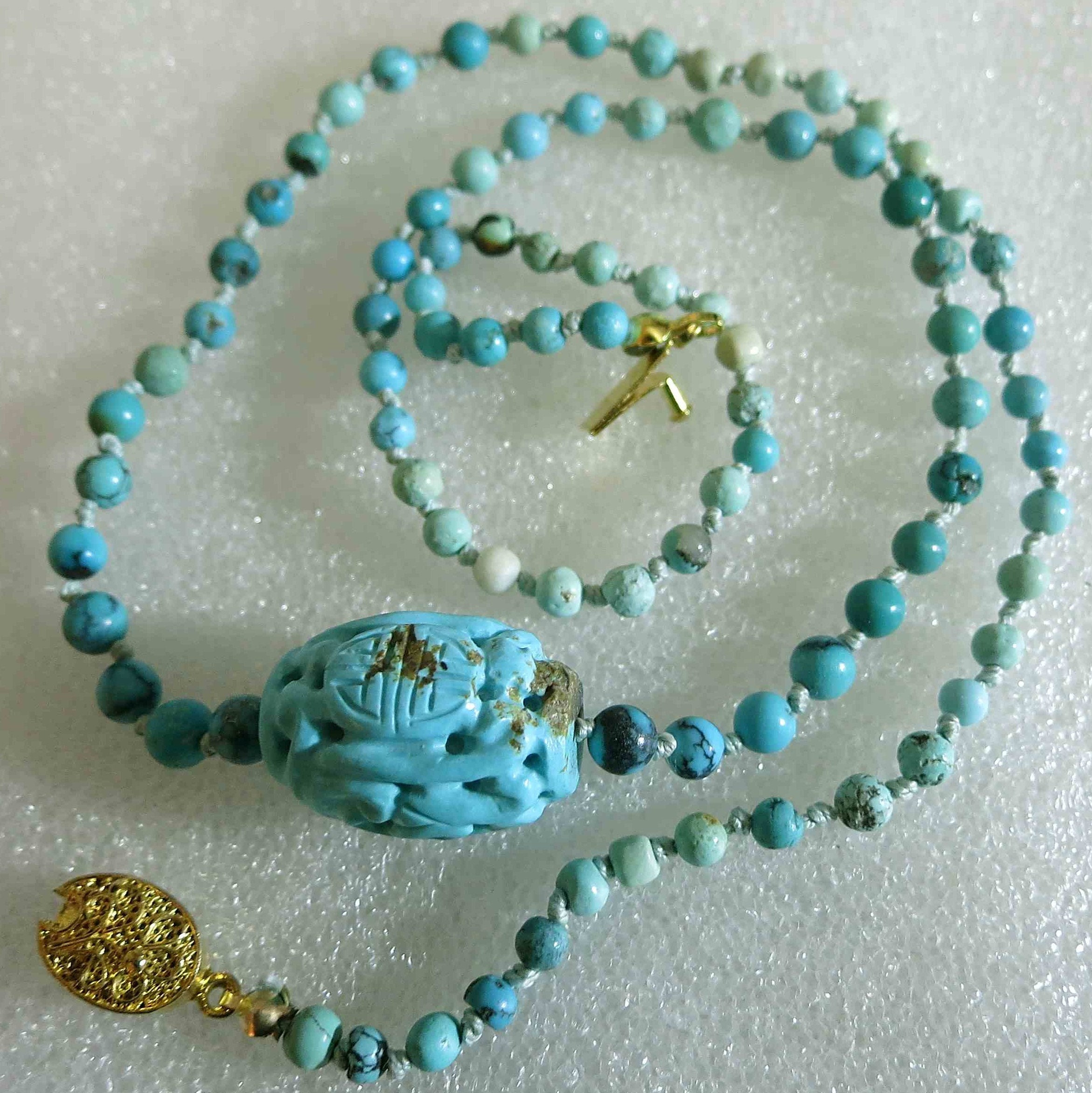Chinese turquoise necklace clearance