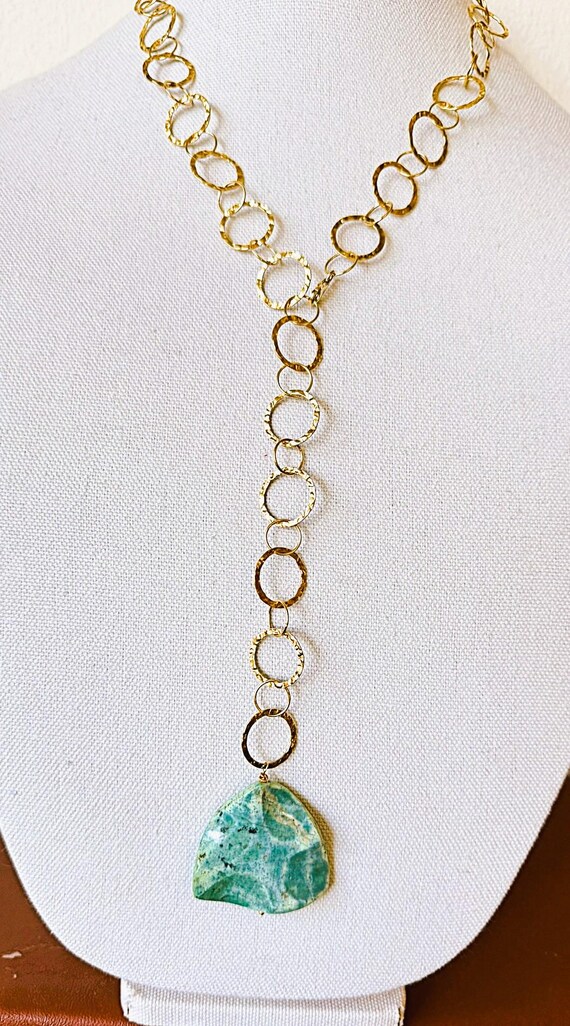 New 26" Adjustable Gold Solid Sterling  Lariat Ne… - image 7